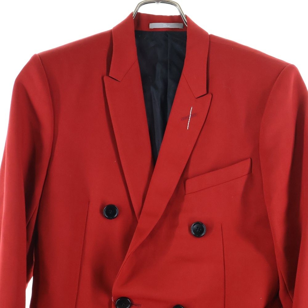 Dior テーラードジャケット M 赤 DIOR (ディオール) アトリエラベル モヘア混 ダブルブレスド