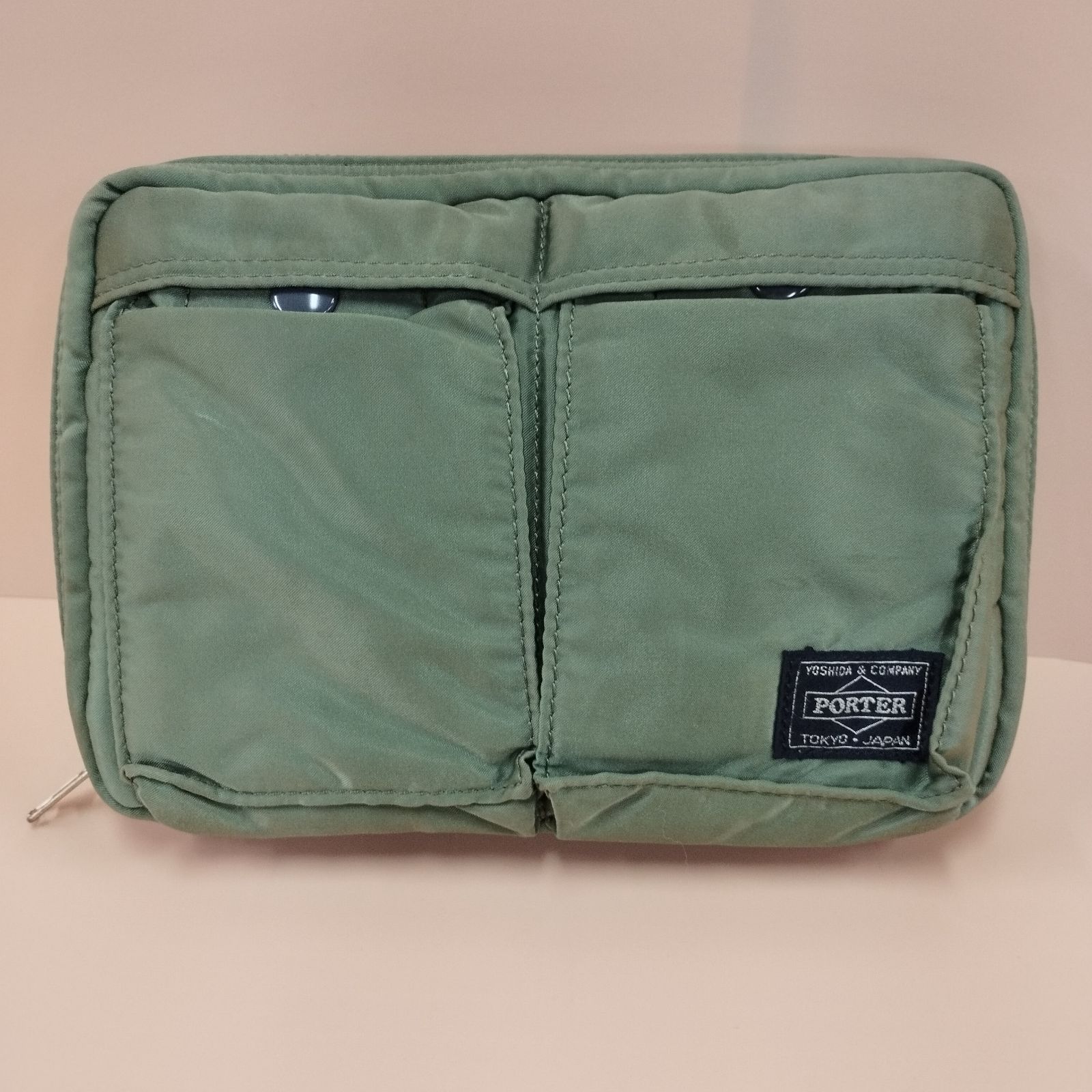 [D8877] ポーター 手帳カバー セージグリーン ナイロン タンカー