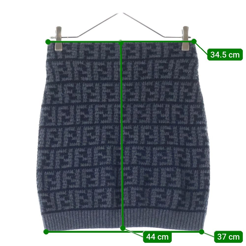 FENDI (フェンディ) ズッカ柄 FFロゴ カシミヤニット タイト ミニ