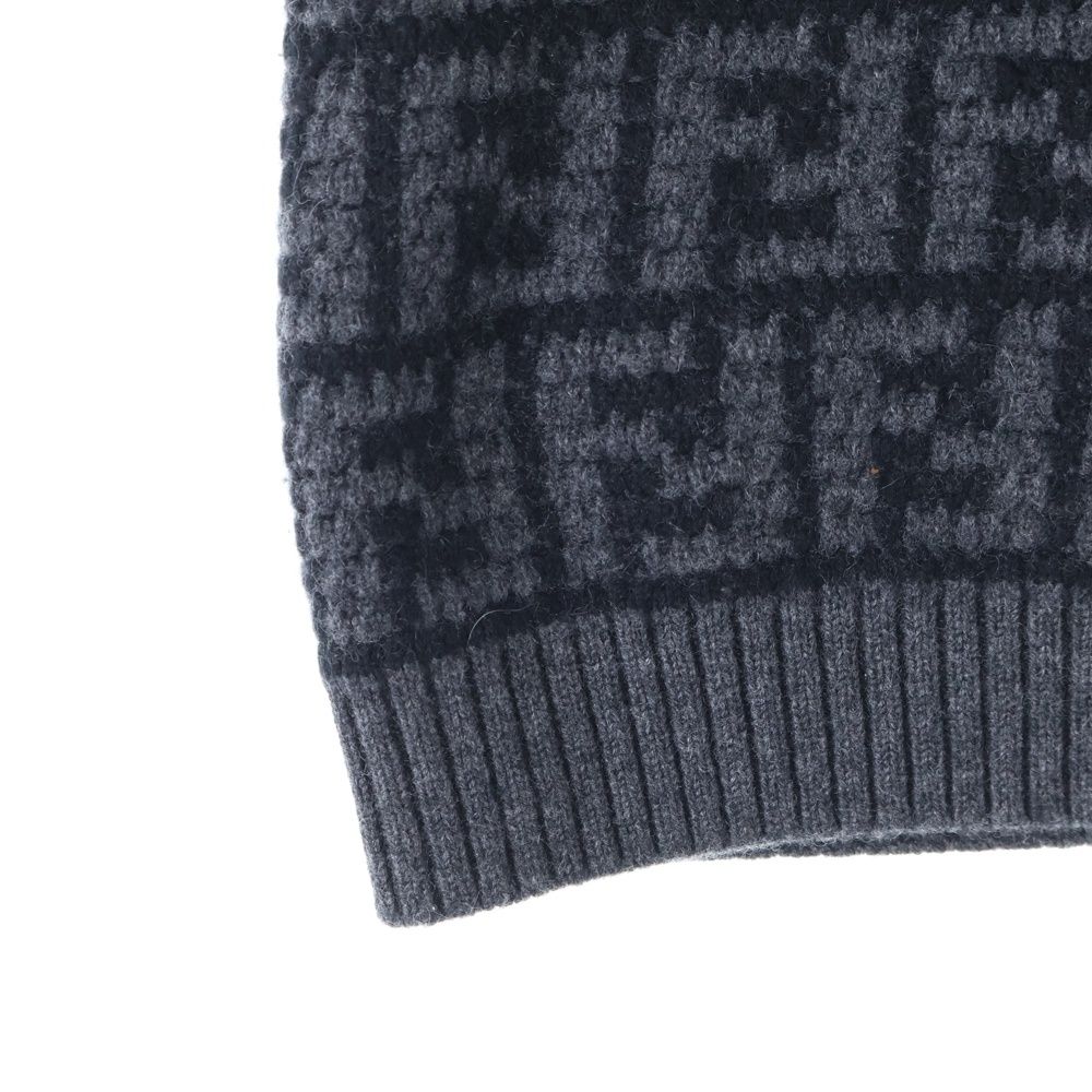 FENDI (フェンディ) ズッカ柄 FFロゴ カシミヤニット タイト ミニ