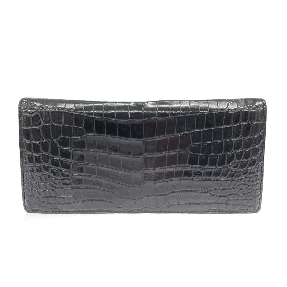 CYPRIS キプリス 札入れ 長財布 クロコダイルレザー/ ブラック ユニ