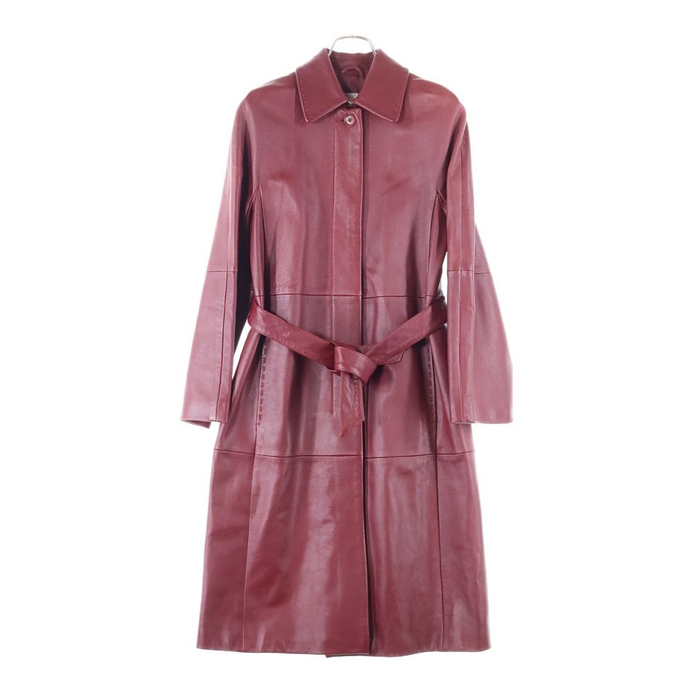 Max Mara (マックスマーラ) レザー 4B ステンカラー ロング コート