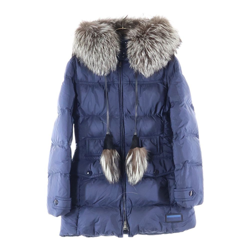 PRADAロングジャケット PRADA (プラダ) ラバーワッペンロゴ タッセル フーデッド ジップアップ