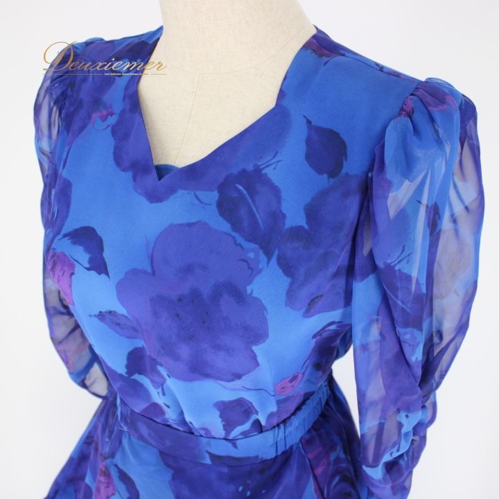 社交ダンス 衣装 上下セット ツーピース レッスンウェア パーティ衣装 レディース オールシーズン U NA ユーナ 青 ブルー系 パーティ用 ダンスウェア レディース衣装 レッスン用 Mサイズ ファスナー付き 伸縮性あり トップス