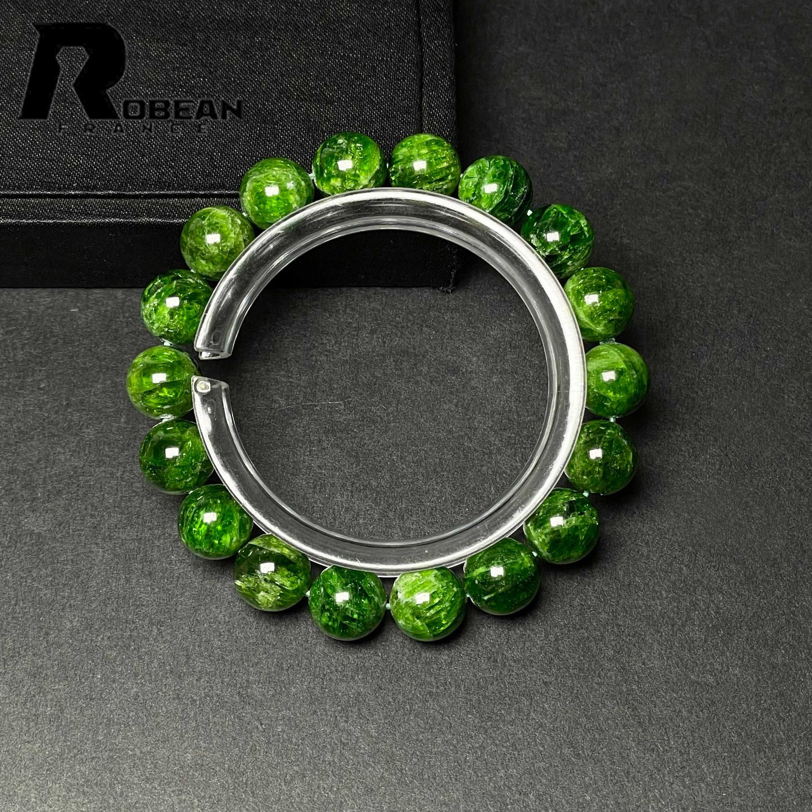 EU製 定価15万円 ROBEAN ダイオプサイド ブレスレット パワーストーン 天然石 アクセサリー オシャレ プレゼント 10.8-11.1 mm