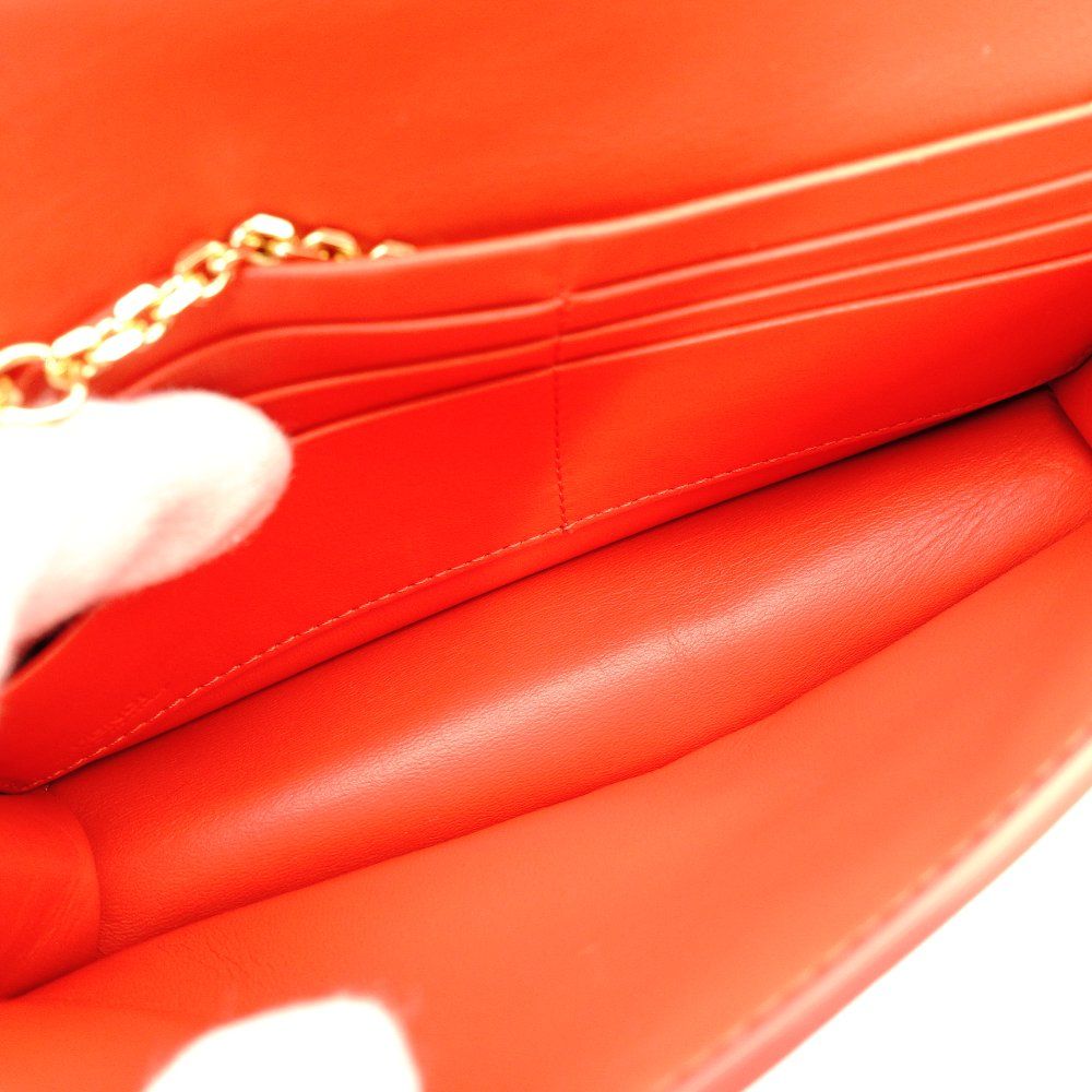  フェンディ FENDI バゲット チェーン ショルダーバッグ オレンジ FFロゴ レザー クロスボディ 2 way 7-11-029 メッセンジャーバッグ ショルダーバッグ