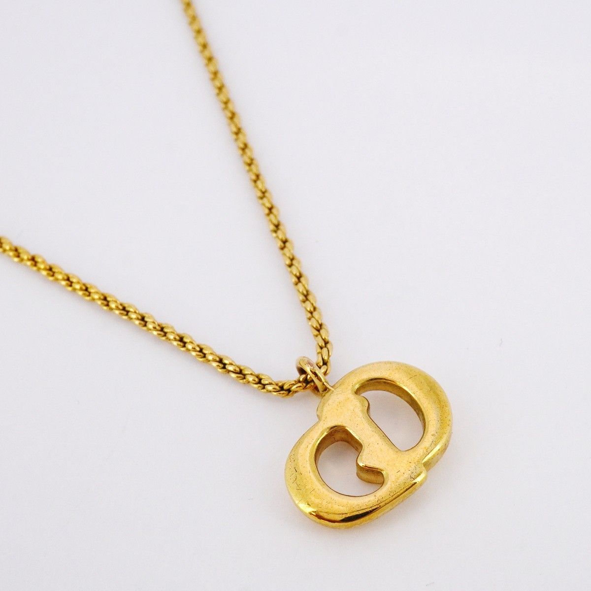 5job0358】クリスチャンディオール ネックレス CDロゴ GPメッキ