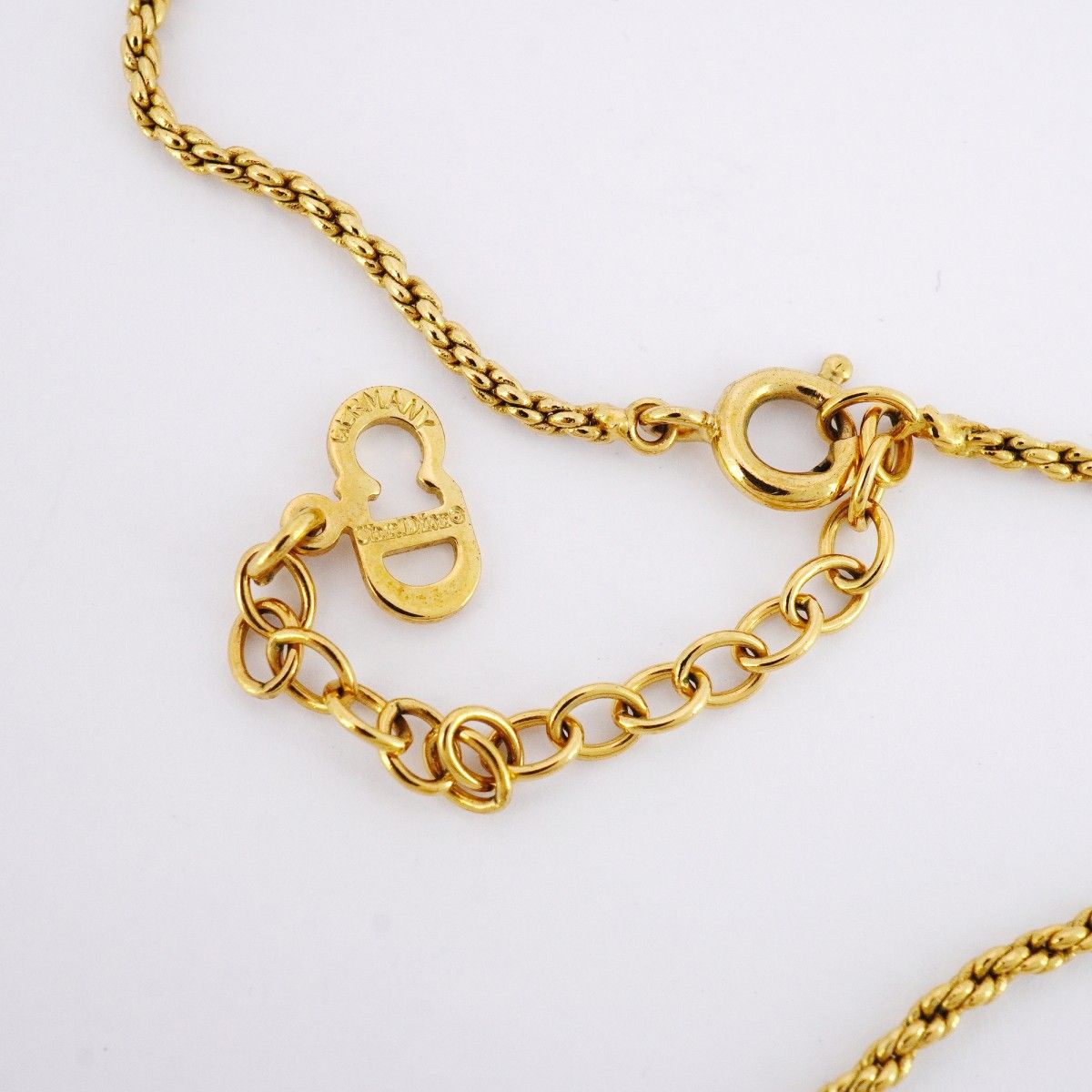 5job0358】クリスチャンディオール ネックレス CDロゴ GPメッキ