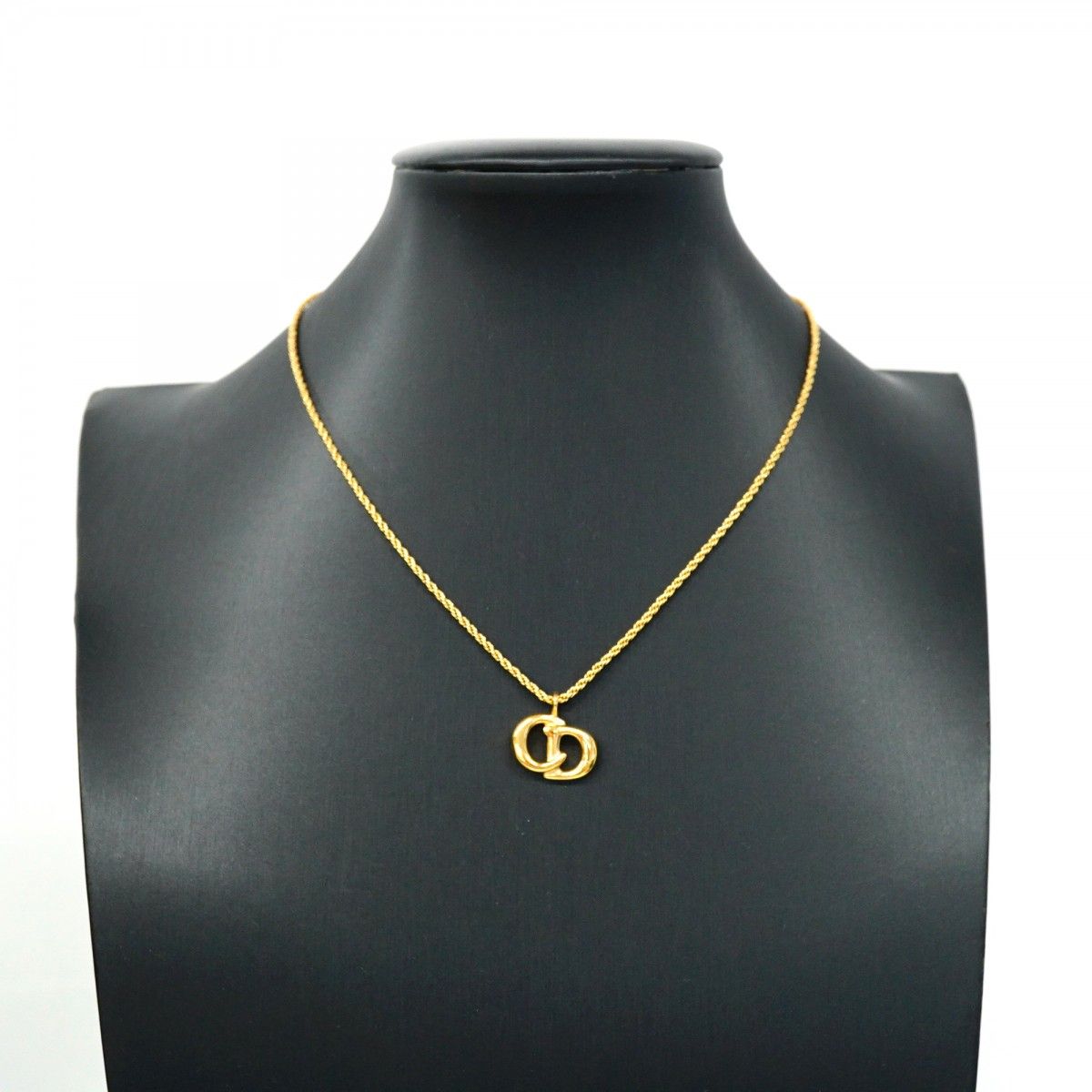 5job0358】クリスチャンディオール ネックレス CDロゴ GPメッキ