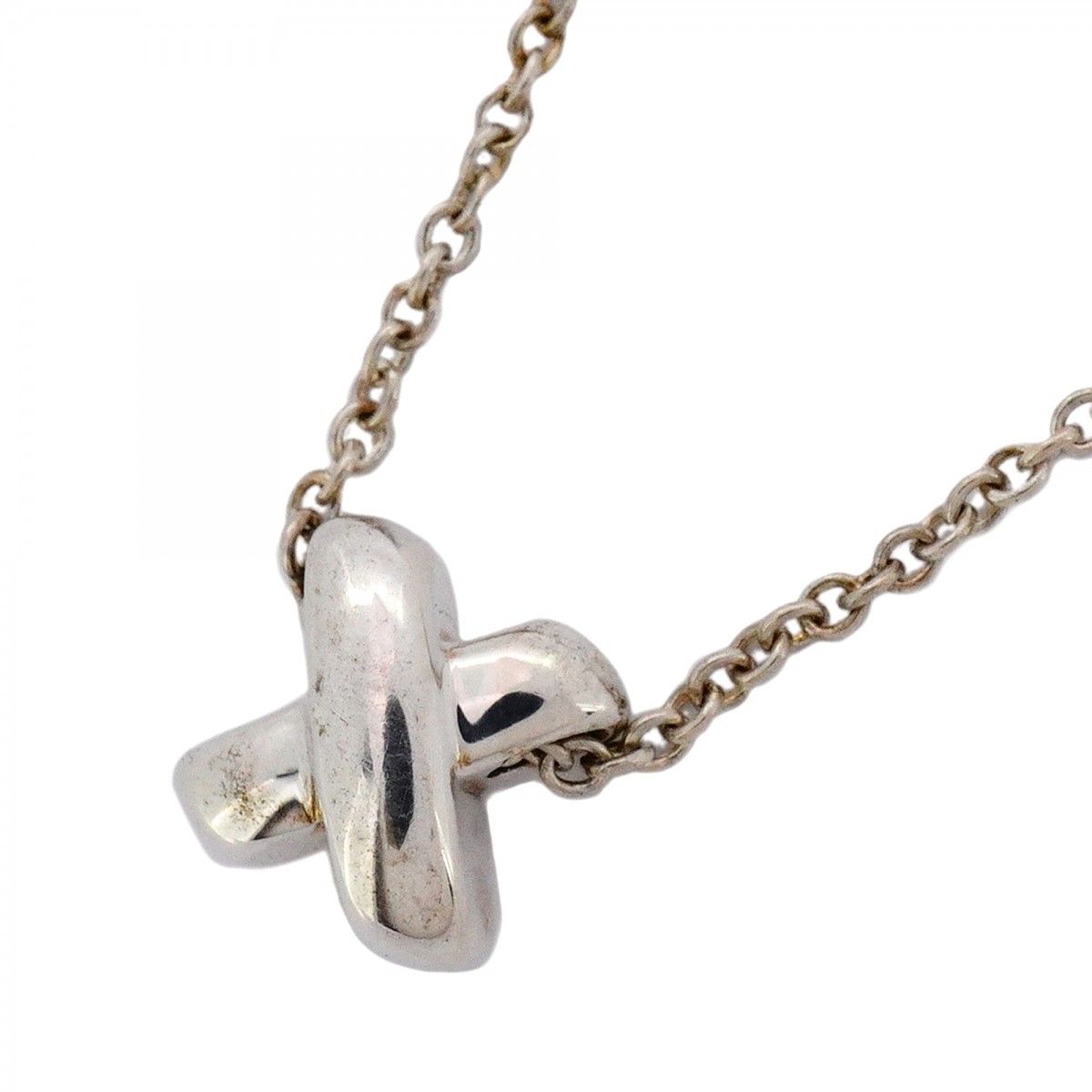 【美品】ティファニー スモールクロス ネックレス SLV925 シルバー 5job0362】ティファニー ネックレス クロスステッチ シルバー925【中古