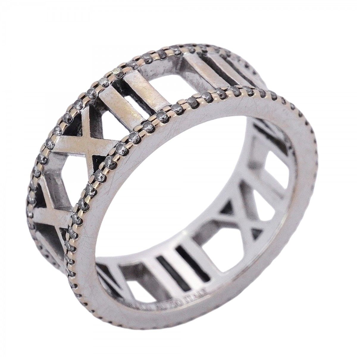 5 job 0371 ティファニー リング オープンアトラス フルダイヤ K 18 WG ホワイトゴールド ダイヤモンド 11.5号 レディース