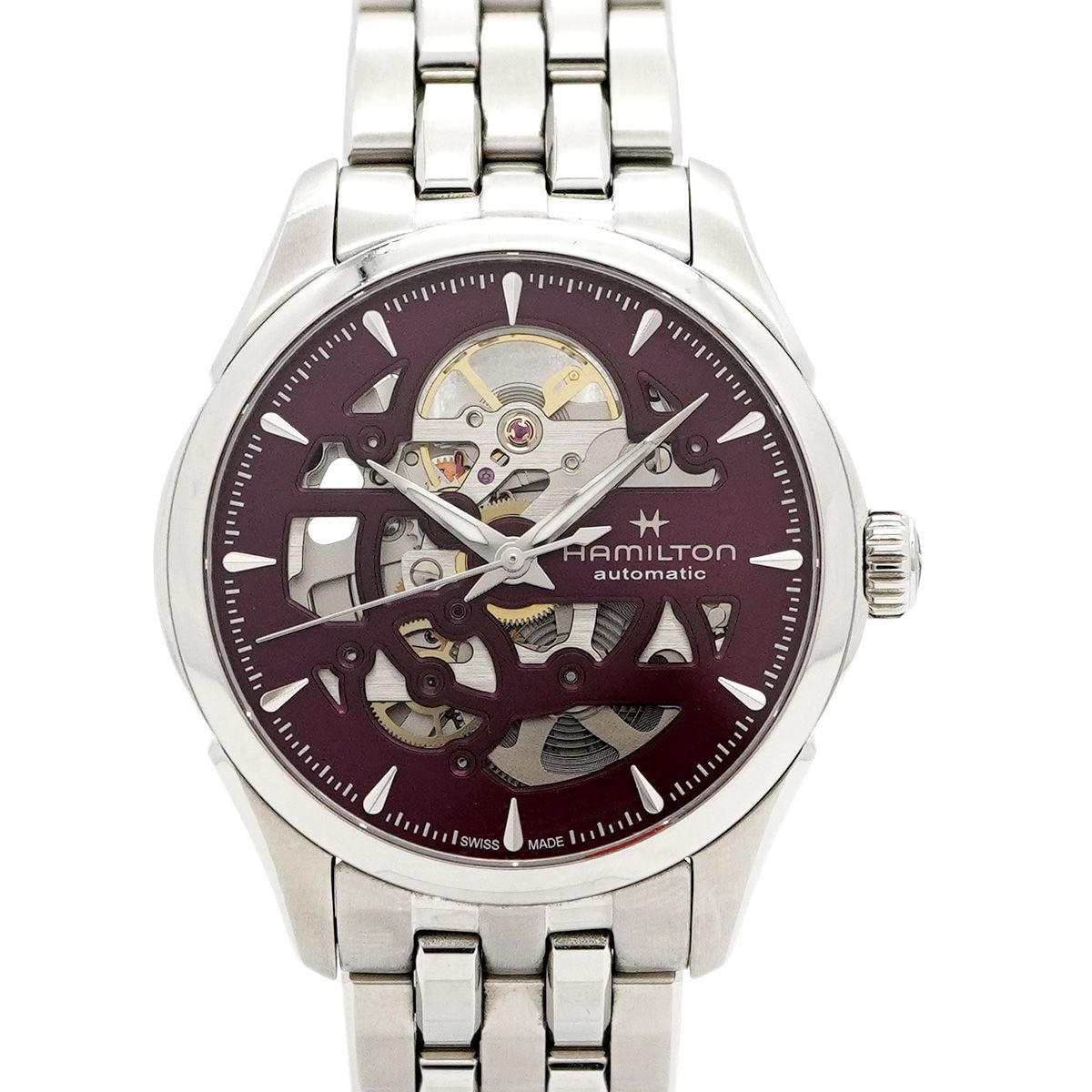 5 wwo 0300 ハミルトン ジャズマスター スケルトン文字盤 腕時計 レディース