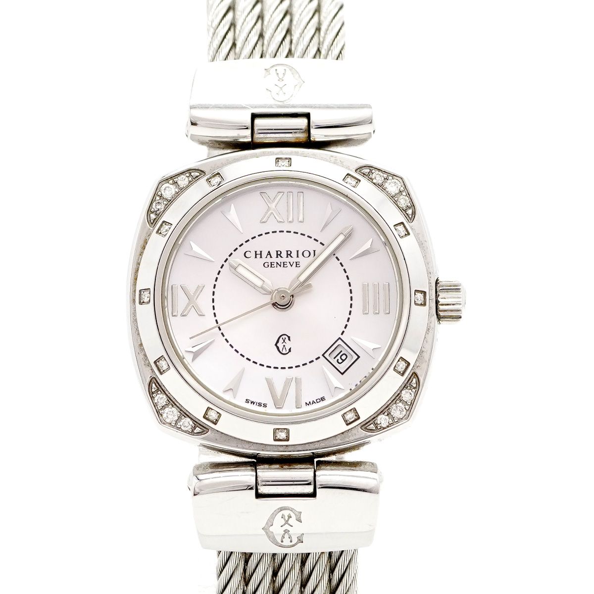 5 wwo 0340 シャリオール アレキサンダー ALEXS ピンク文字盤 腕時計 レディース