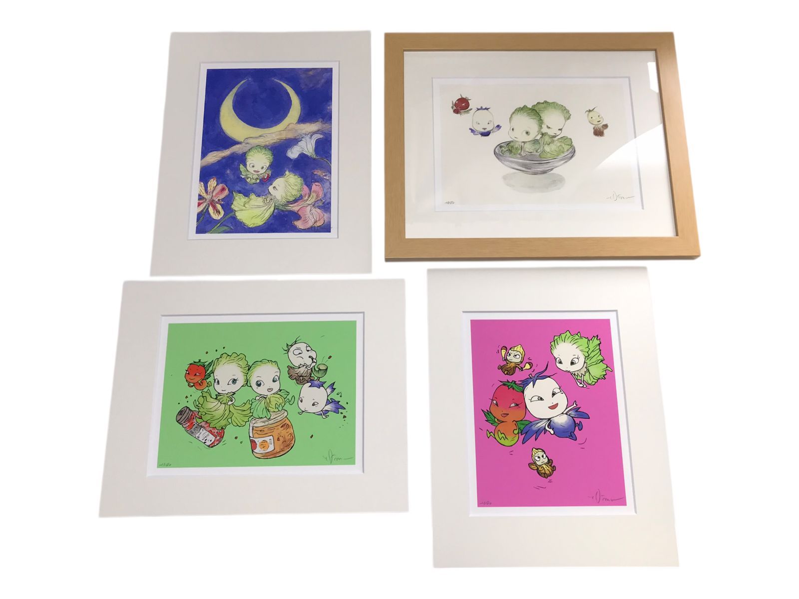 天野喜孝 直筆画入 リトグラフ やさいのようせい BOX 23 60 レタス 組