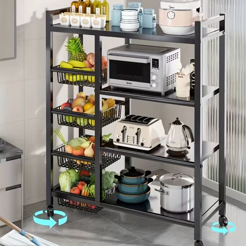 キャスター付き移動簡単 多目的スチールラック