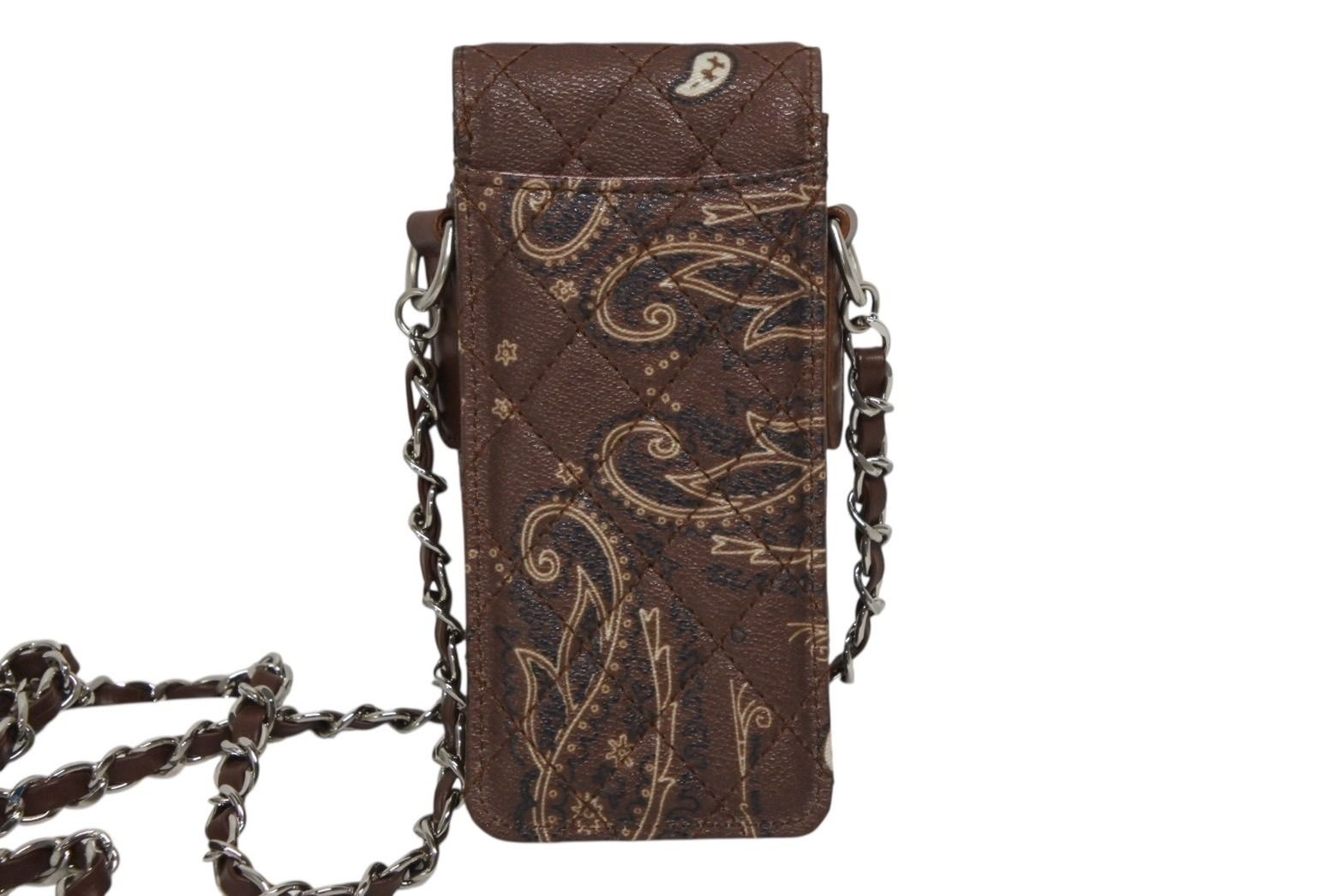 THE WORLD IS YOURS ザ ワールド イズ ユアーズ ペイズリー キルティング ミニ ポーチ ショルダー レザー ブラウン 4 b 008320