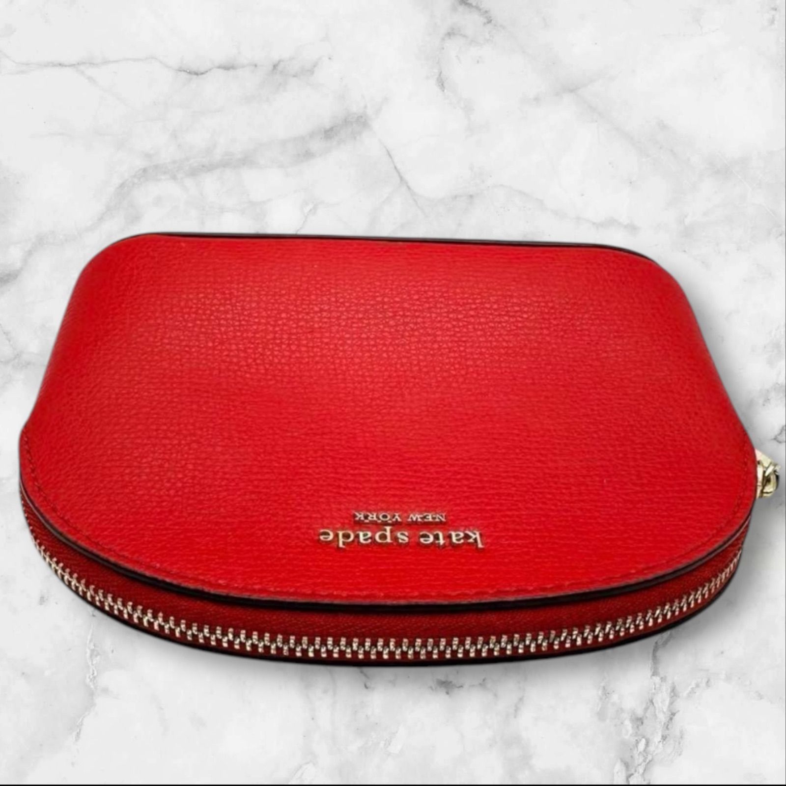 kate spade new york / ポーチ/レザー/RED/無地 ポーチ kate spade new york ケイトスペードニューヨーク レッド 化粧