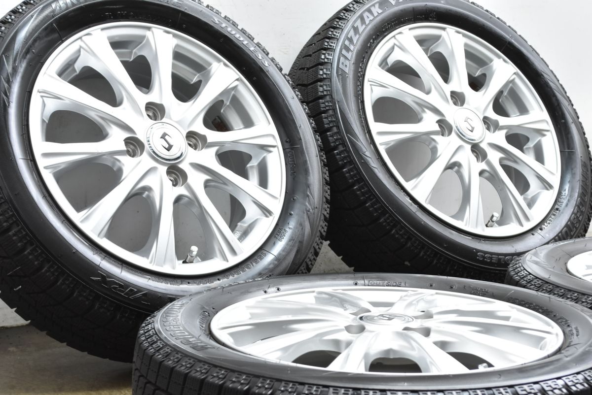 バリ溝 程度良好品 Weds ジョーカー 14 in 4 5 J 45 PCD 100 ブリヂストン ブリザック VRX 155 65 R N BOX サクラ ワゴンR デリカミニ