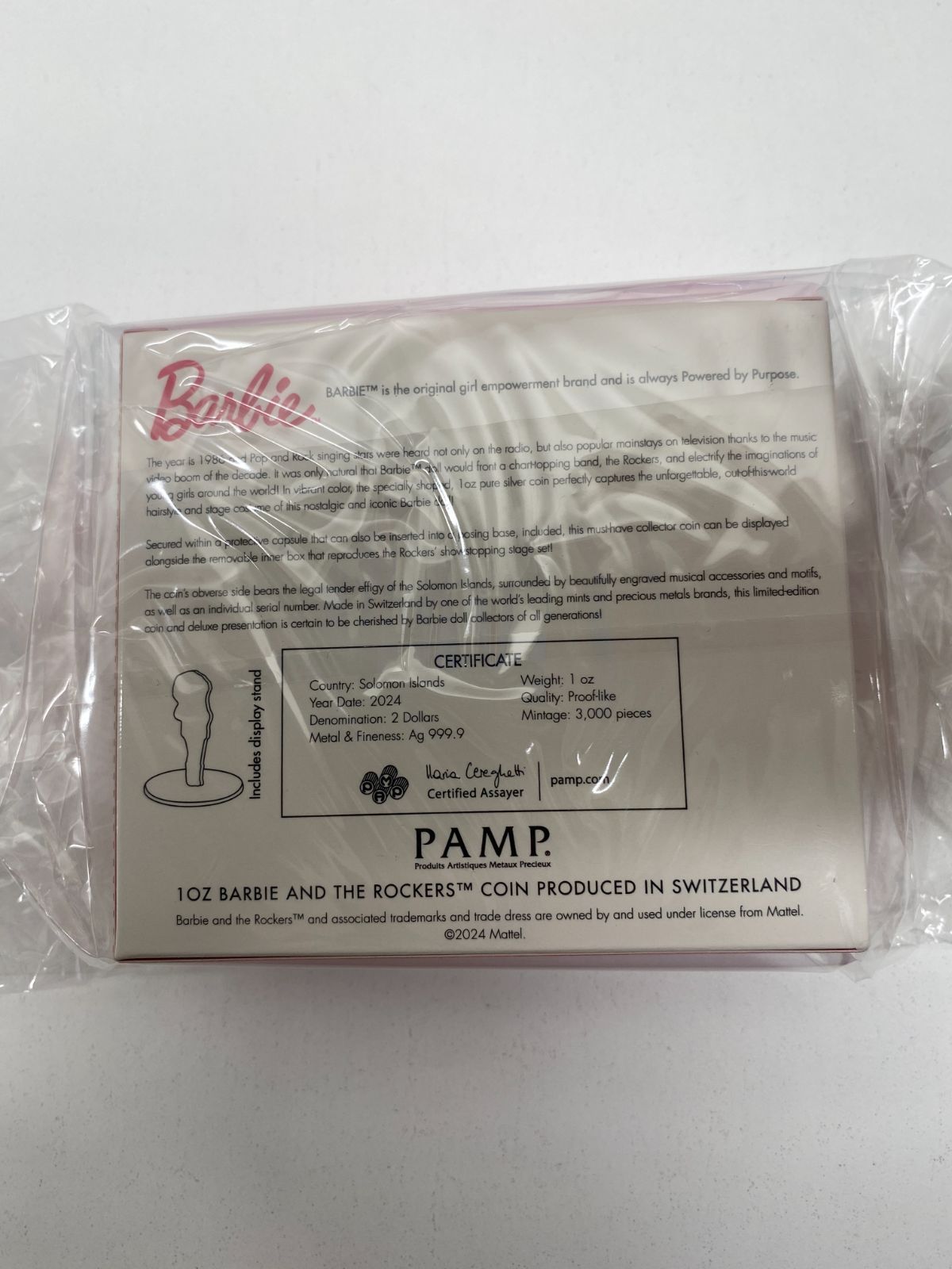 管理番号 SK PAMP ソロモン諸島 バービー銀貨 2025 Ag 999 9 1 oz 銀貨