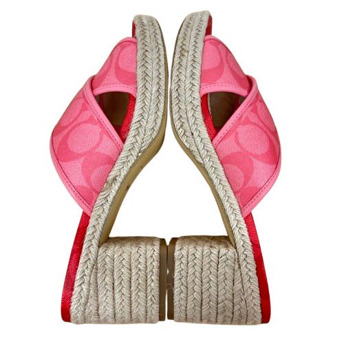 ♪COACH コーチ エスパドリーユ サンダル 約25cm レディース ピンク