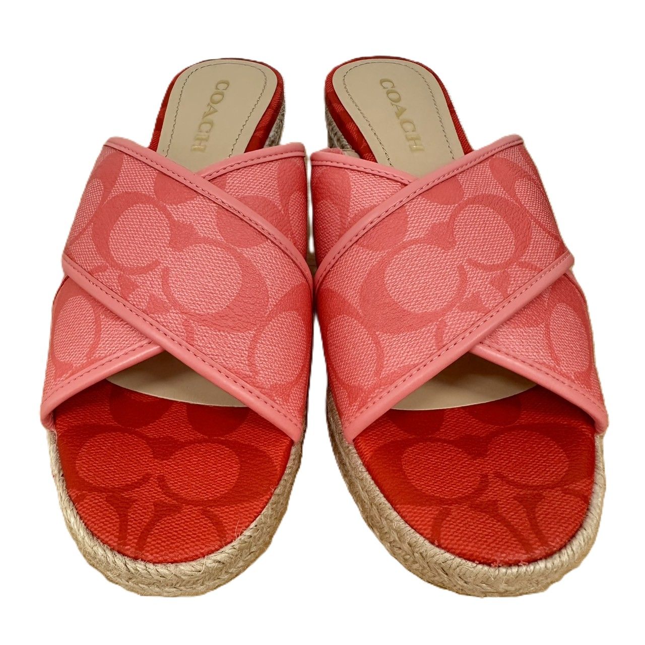 COACH コーチ エスパドリーユ サンダル 約25 cm レディース ピンク
