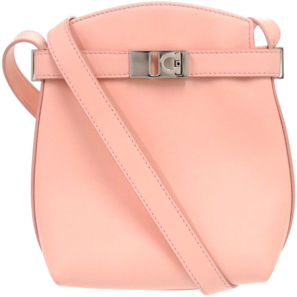 美品 サルヴァトーレフェラガモ Hug  ガンチーニ GG220630 レザー ピンク ショルダーバッグ 0567【中古】Salvatore Ferragamo 美品 サルヴァトーレフェラガモ Hug ガンチーニ GG220630 レザー