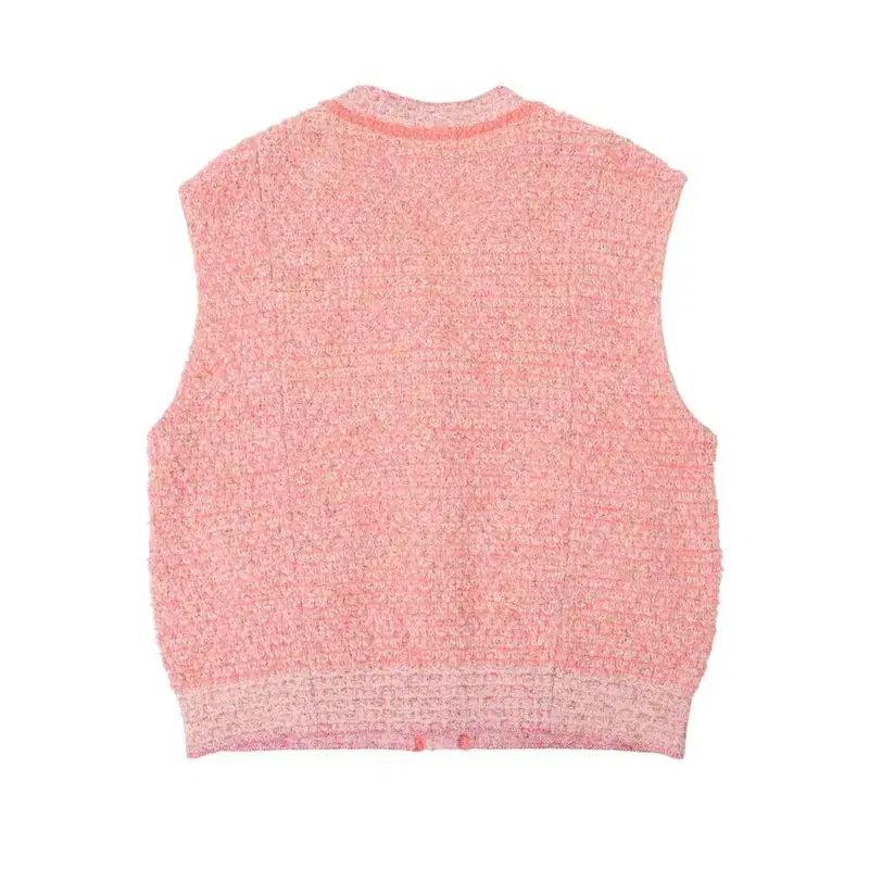 TIME ライトピンク ツイード ベスト