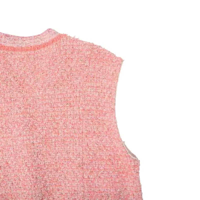  TIME ライトピンク ツイード ベスト ベスト ジレ ベスト ジレ ビスチェ