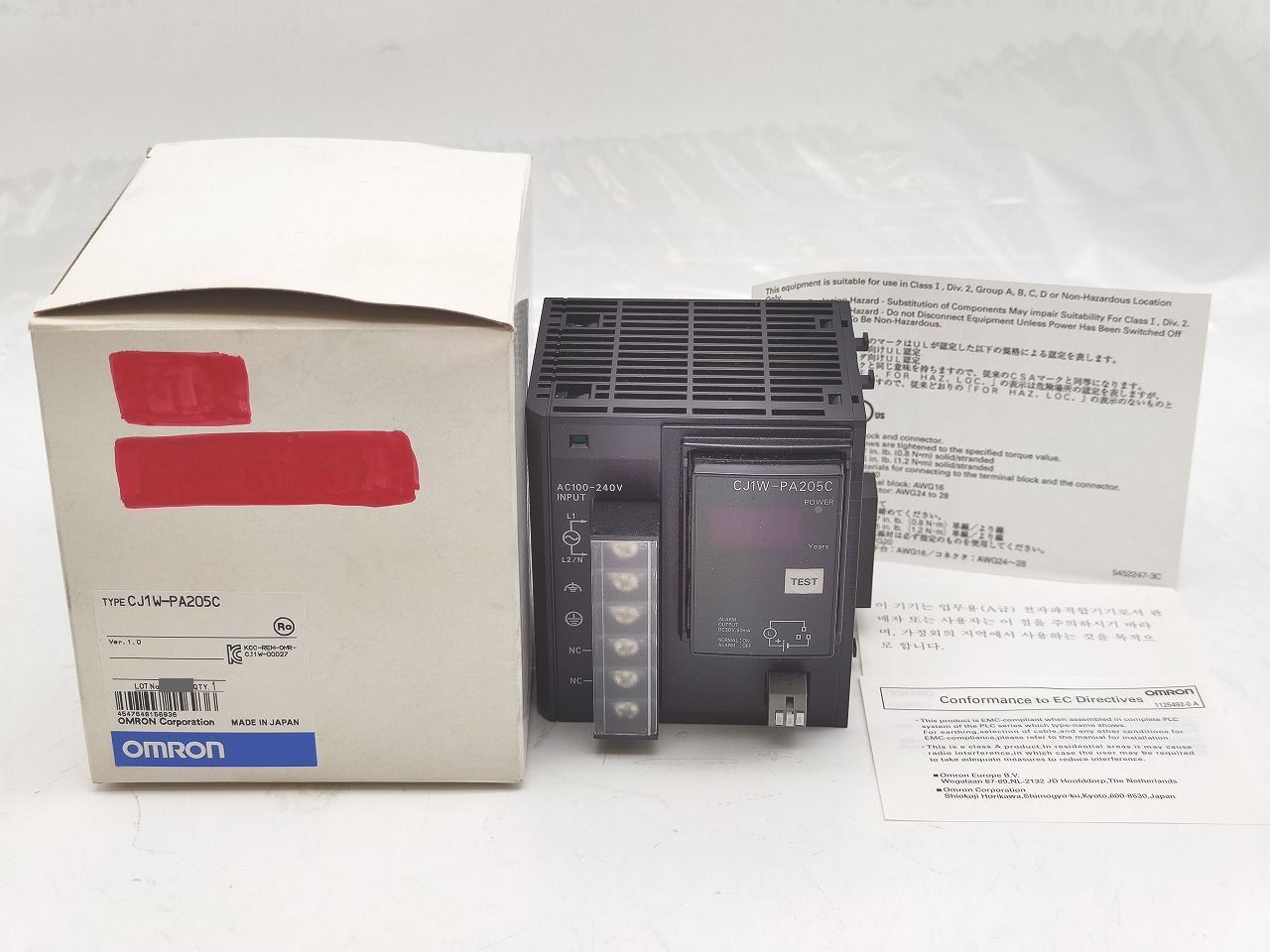インボイス対応 箱よごれマジック書込あり オムロン OMRON CJ 1 W PA 205 C Ver 0