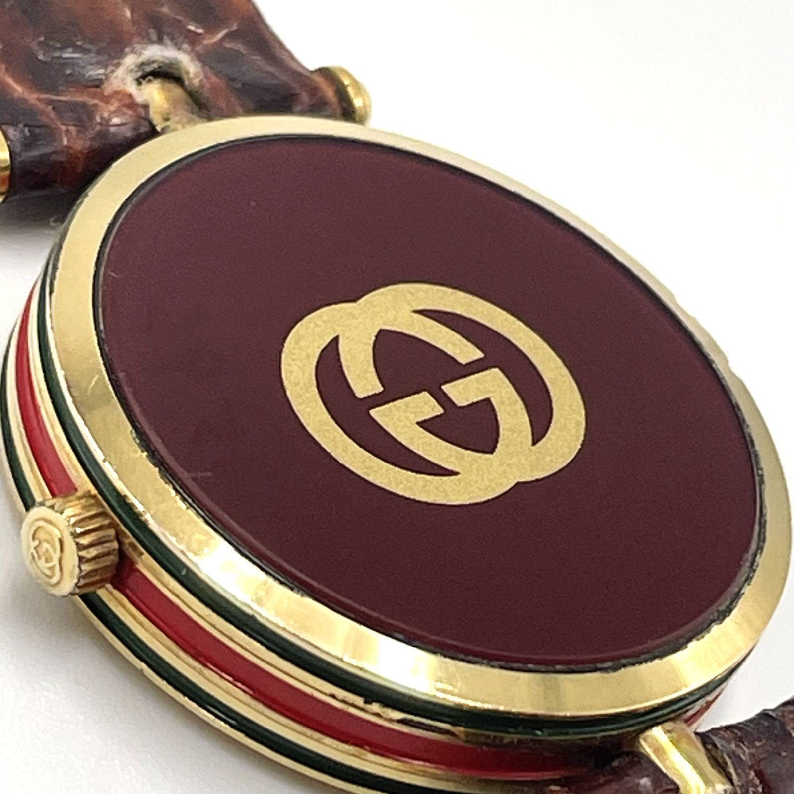 ビンテージ】GUCCI グッチ シェリーライン ヴィンテージ ラウンド 