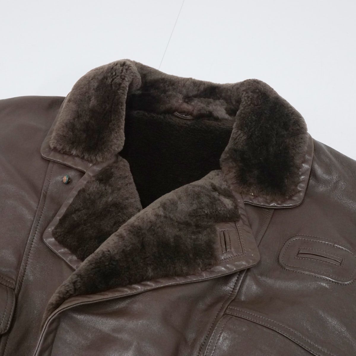 羊本革 レザー ボンバージャケット ブラウン USED品 Mサイズ メンズ