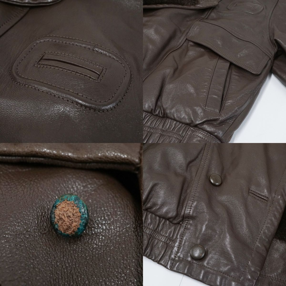 羊本革 レザー ボンバージャケット ブラウン USED品 Mサイズ メンズ