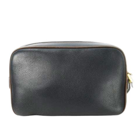 ダンヒル dunhill セカンドバッグ クラッチバッグ レザー 革 シボ革 ストライプ ロゴ 紺 ネイビー CK 12 GY 18