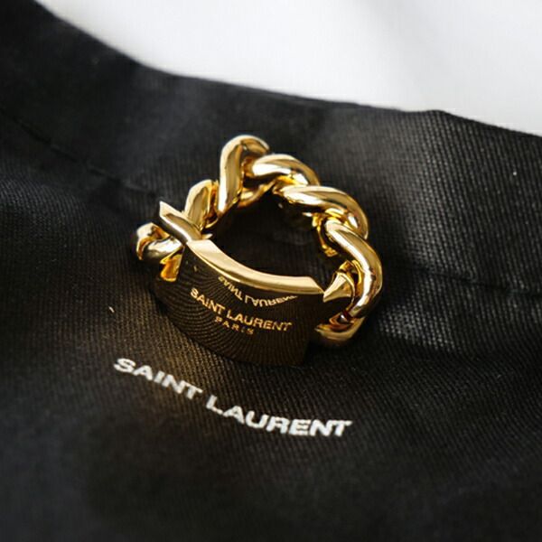 SAINT LAURENT ロゴプレート チェーンリング 19号 新品□正規品□送料無料□ギフト包装無料】サンローラン Saint Laurent