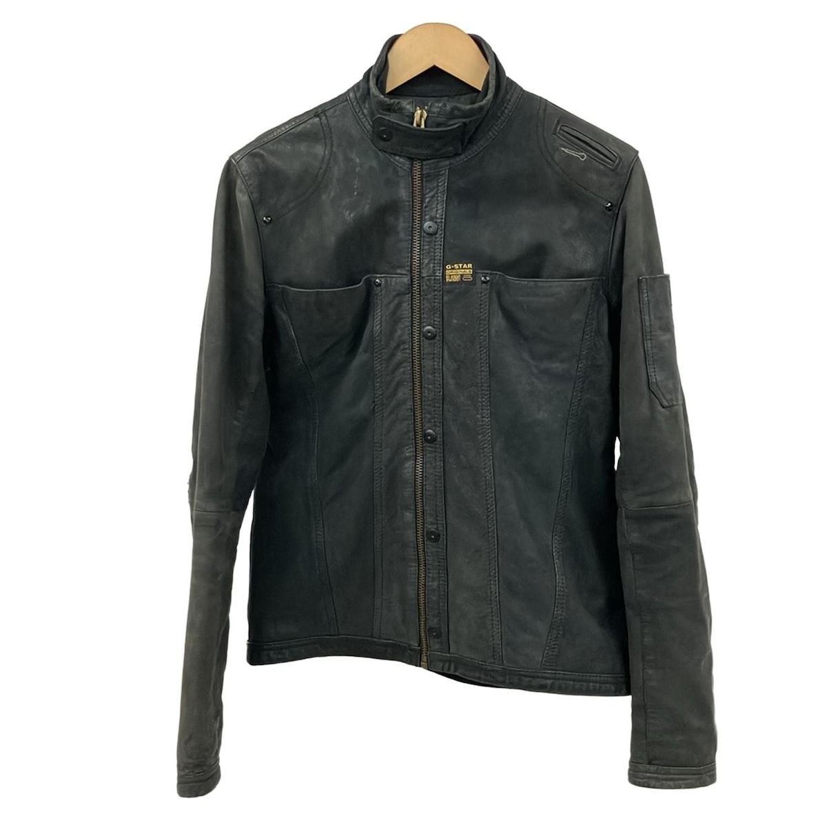 G STAR RAW ジースターロゥ ライダースジャケット サイズM メンズ 黒 長袖 レザー 秋 冬