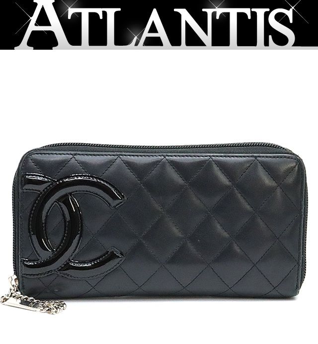 CHANELシャネル 長財布 カンボンライン ラムスキン 広尾店】 シャネル CHANEL カンボンライン ラウンドファスナー 長財布