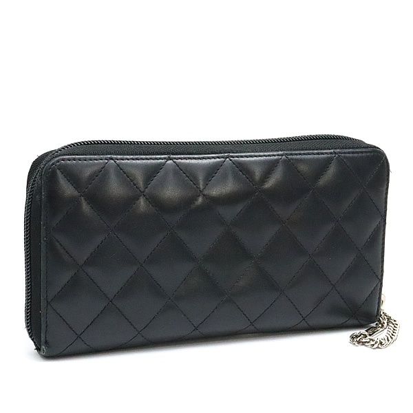 広尾店】 シャネル CHANEL カンボンライン ラウンドファスナー 長財布