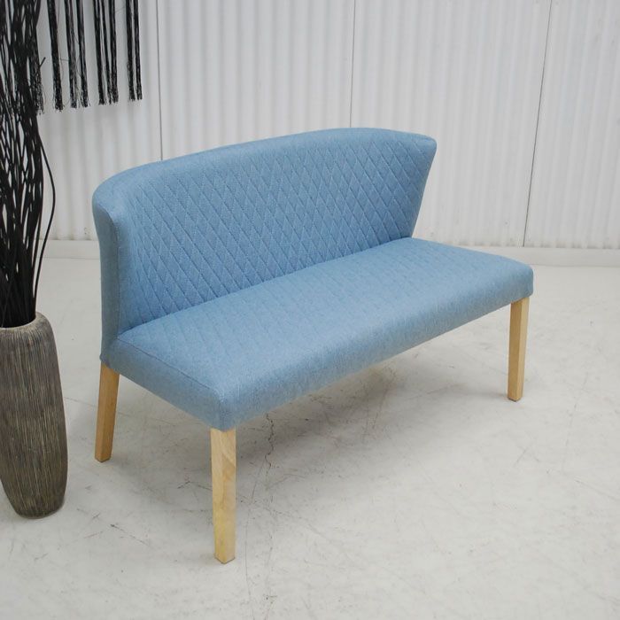 アウトレット 現品限り 一部 大 ベンチソファー ゆるやかなラインで空間を優しく演出 ブルー青 240314 ミニョンベンチ