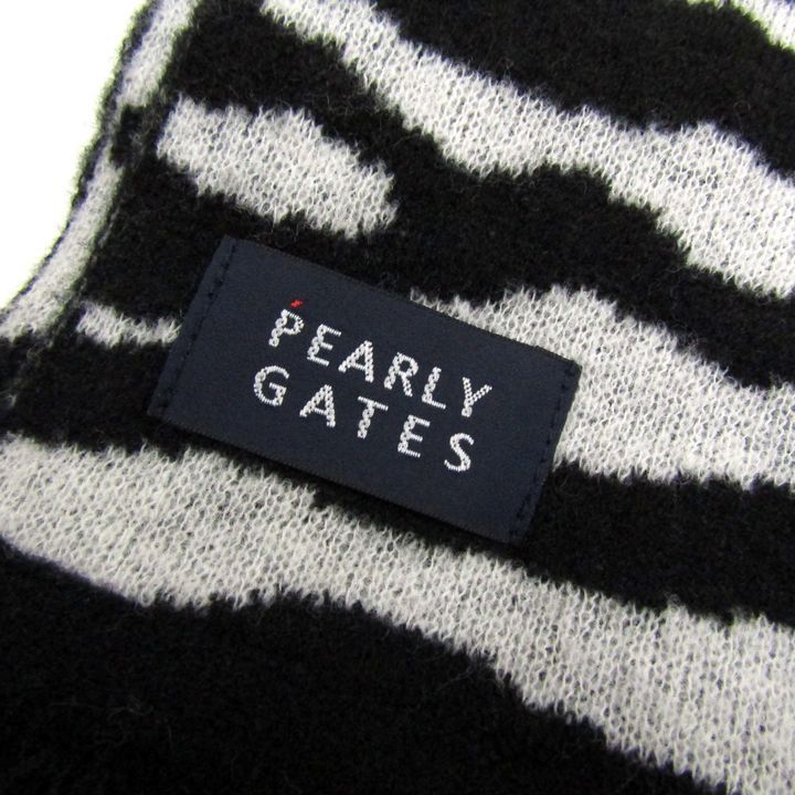 パーリーゲイツ マフラー ストール ゼブラ柄 ロゴ ゴルフウエア