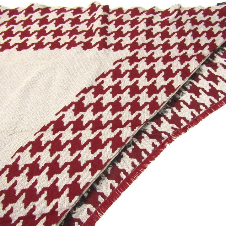  リリアンビューティ エクラ FREY COMO ストール ショール 千鳥格子 ウール混 伊製 レディース ワインレッド Liliane Burty ECLAT その他 小物