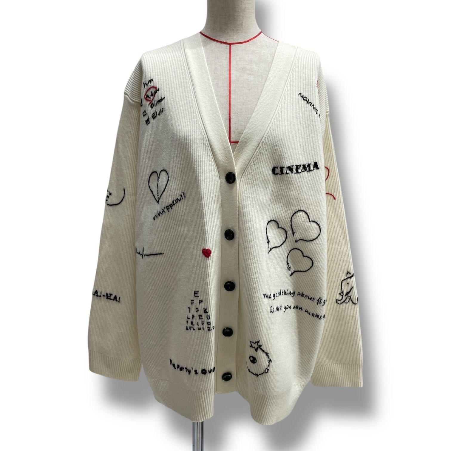 ハンド刺繍ラブカーディガン美品 FRAMeWORK ハンド刺繍ラブカーディガン - メルカリ
