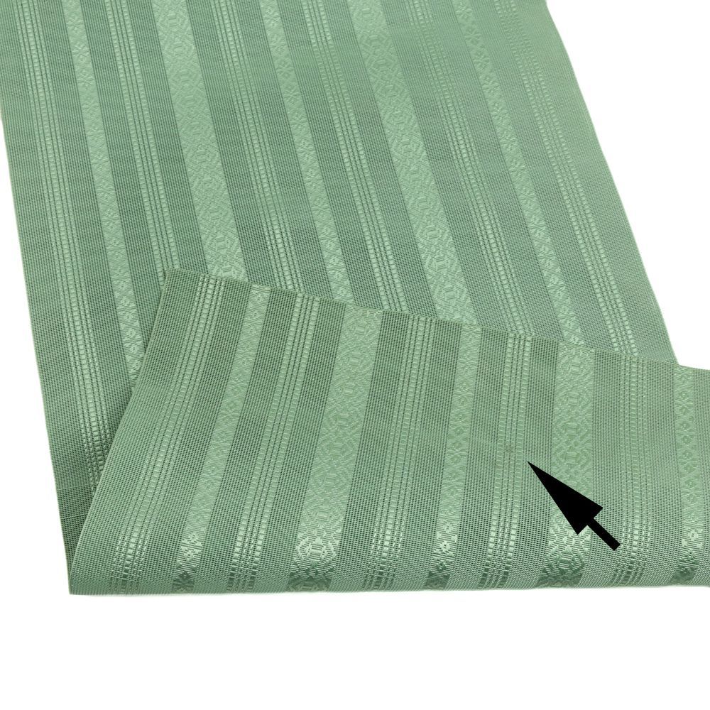  博多織 名古屋帯 正絹 ベージュ 緑 五献上 仕立て上がり カジュアル お洒落 八寸名古屋帯 No.i 6-2438 名古屋帯 帯