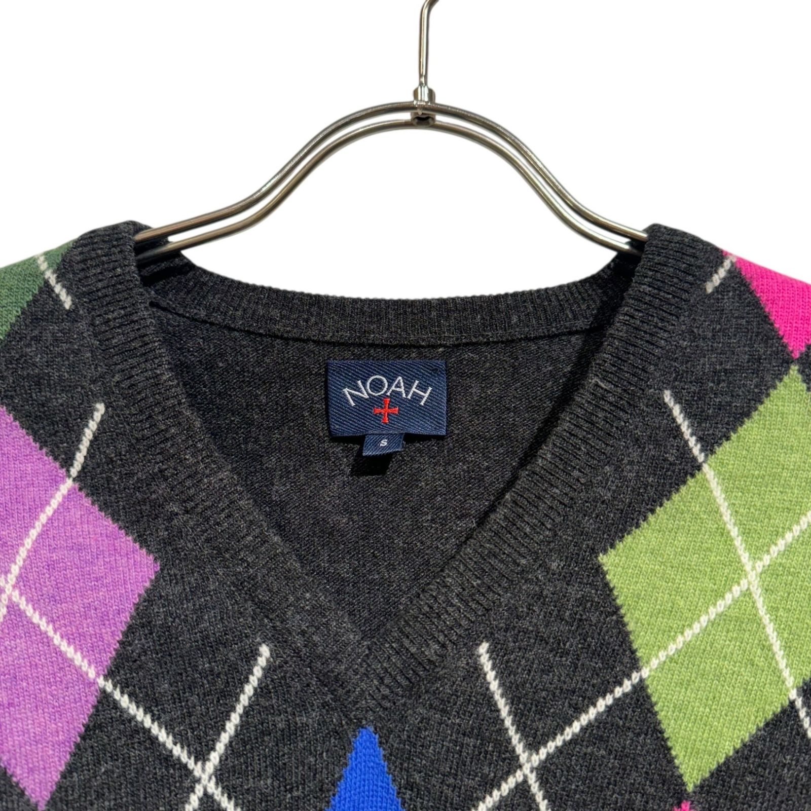NOAH (ノア) ■ ③④ 18080122000030 MERINO ARGYLE VEST  メンズ ブラック S NOAH (ノア) □ ③④ 18080122000030 MERINO ARGYLE VEST メンズ