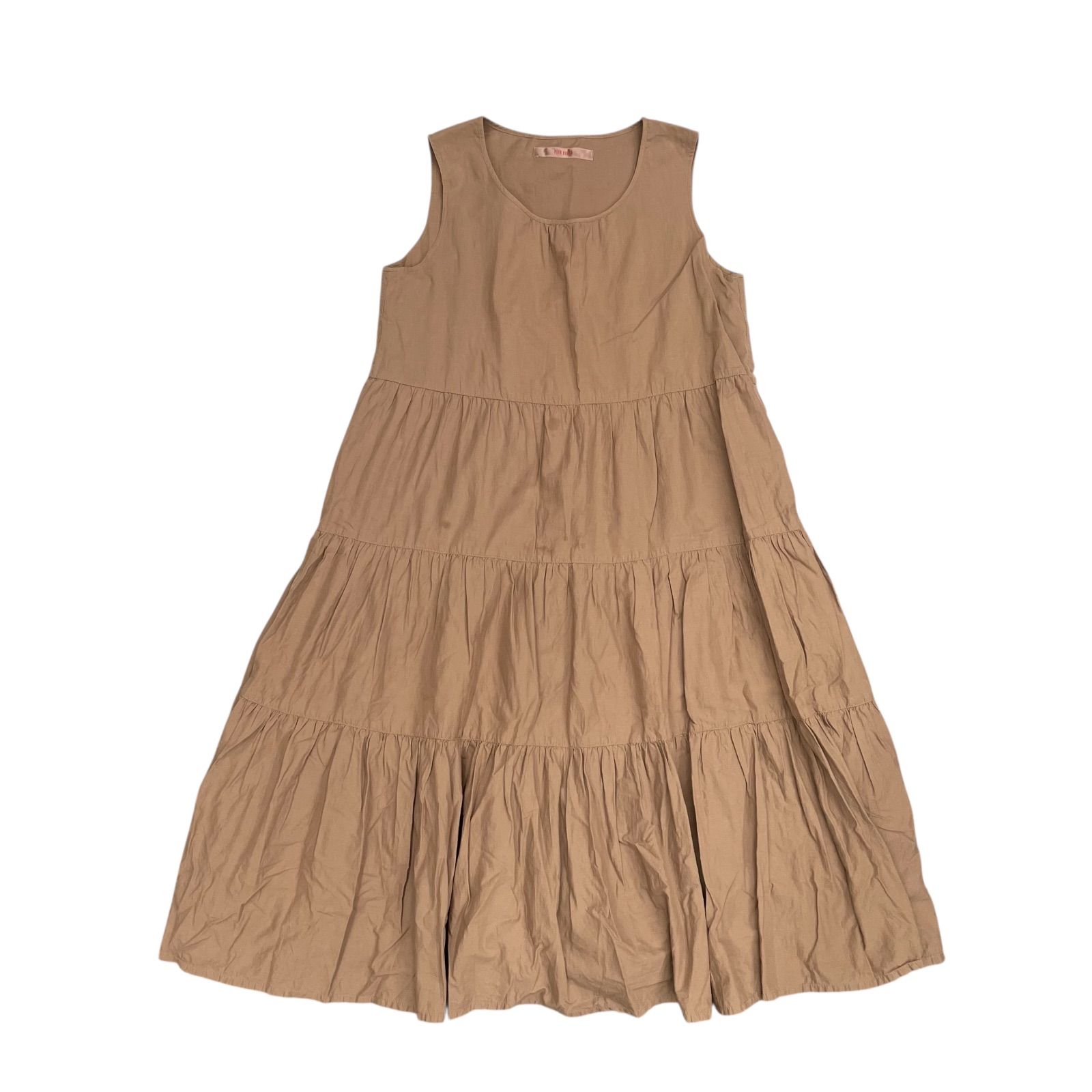 EM 11127 PINK HOUSE ピンクハウス ノースリーブワンピース ブラウン 茶色 フリル