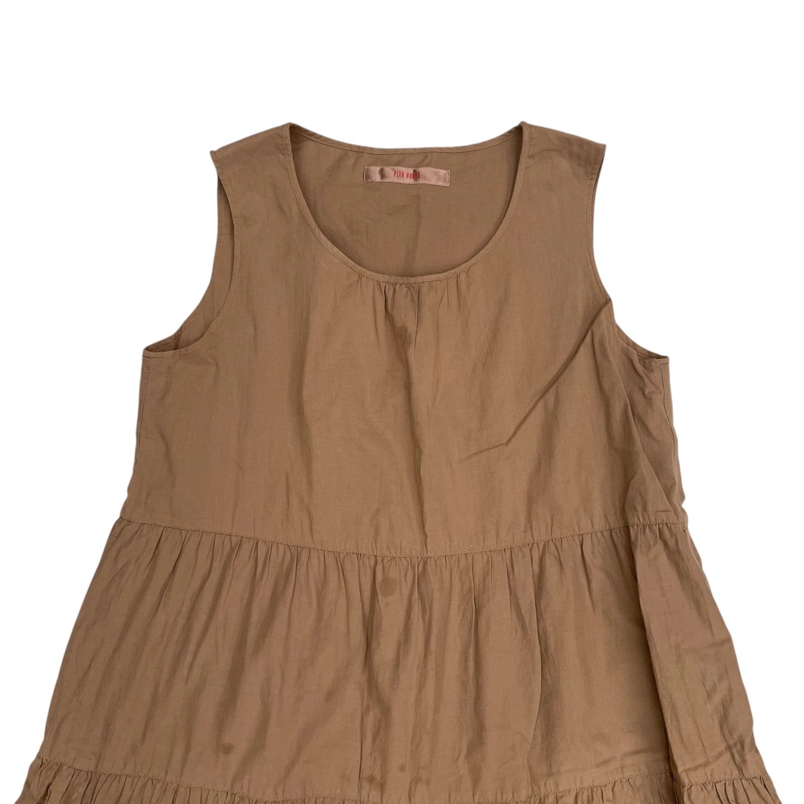 EM 11127 PINK HOUSE ピンクハウス ノースリーブワンピース ブラウン 茶色 フリル