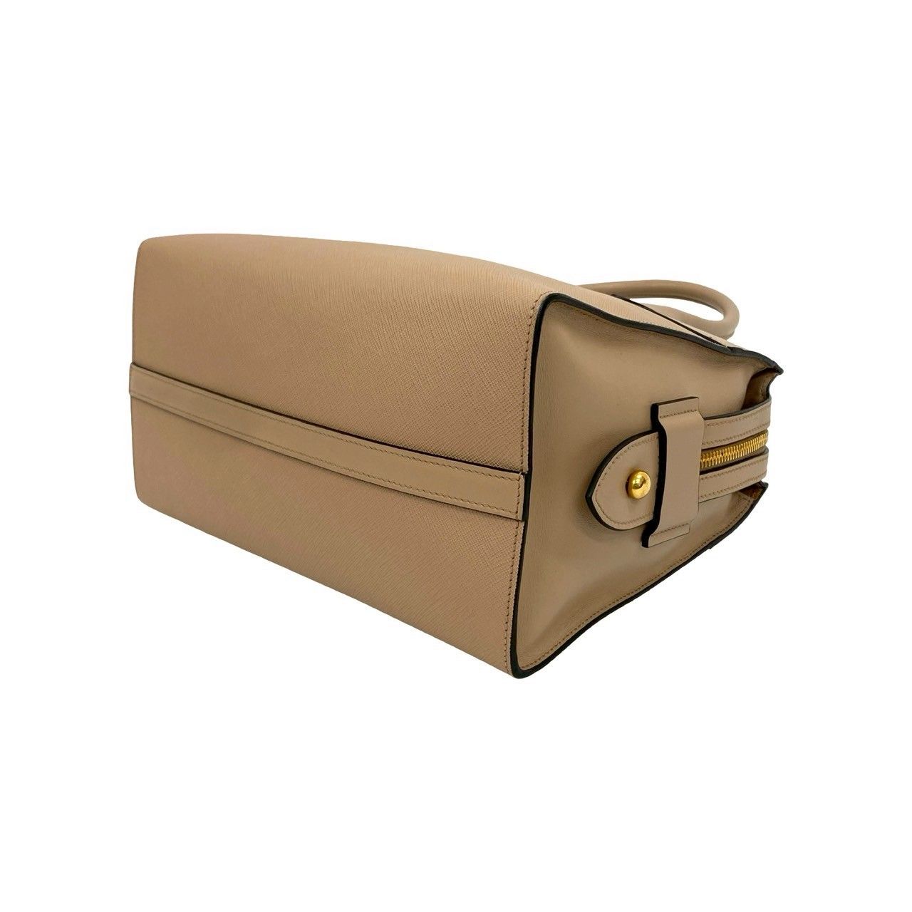 極 美品 鍵付き PRADA プラダ エスプラナード ロゴ 金具 サフィアーノ 