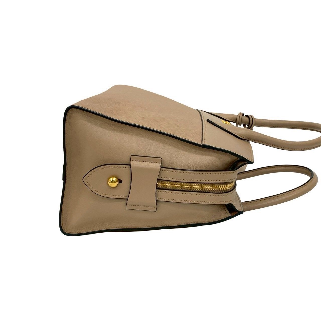 極 美品 鍵付き PRADA プラダ エスプラナード ロゴ 金具 サフィアーノ 