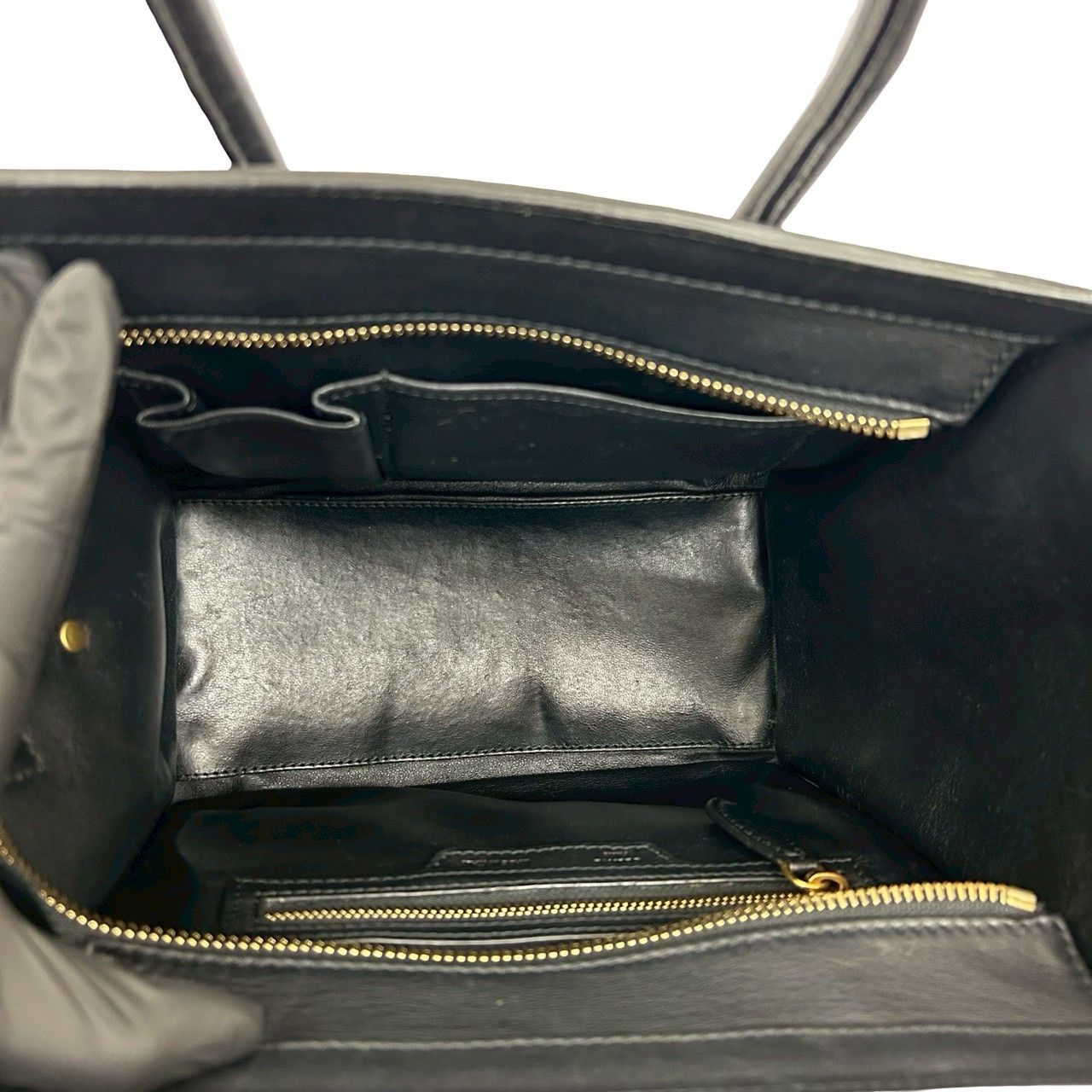 極 美品 CELINE セリーヌ ラゲージ マイクロショッパー レザー 本革