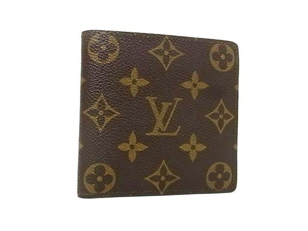 LOUIS VUITTON ルイヴィトン 二つ折り財布 モノグラム ポルトフォイユ マルコ M 61675 ブラウン PVC レザー メンズ