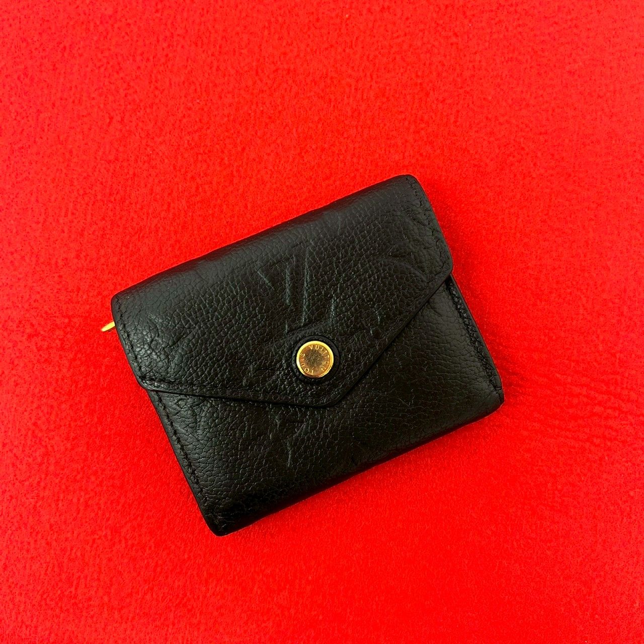 LOUIS VUITTON ルイヴィトン ポルトフォイユ ゾエ モノグラム アンプラント レザー 三つ折り ミニ 財布 ブラック ノワール 30896